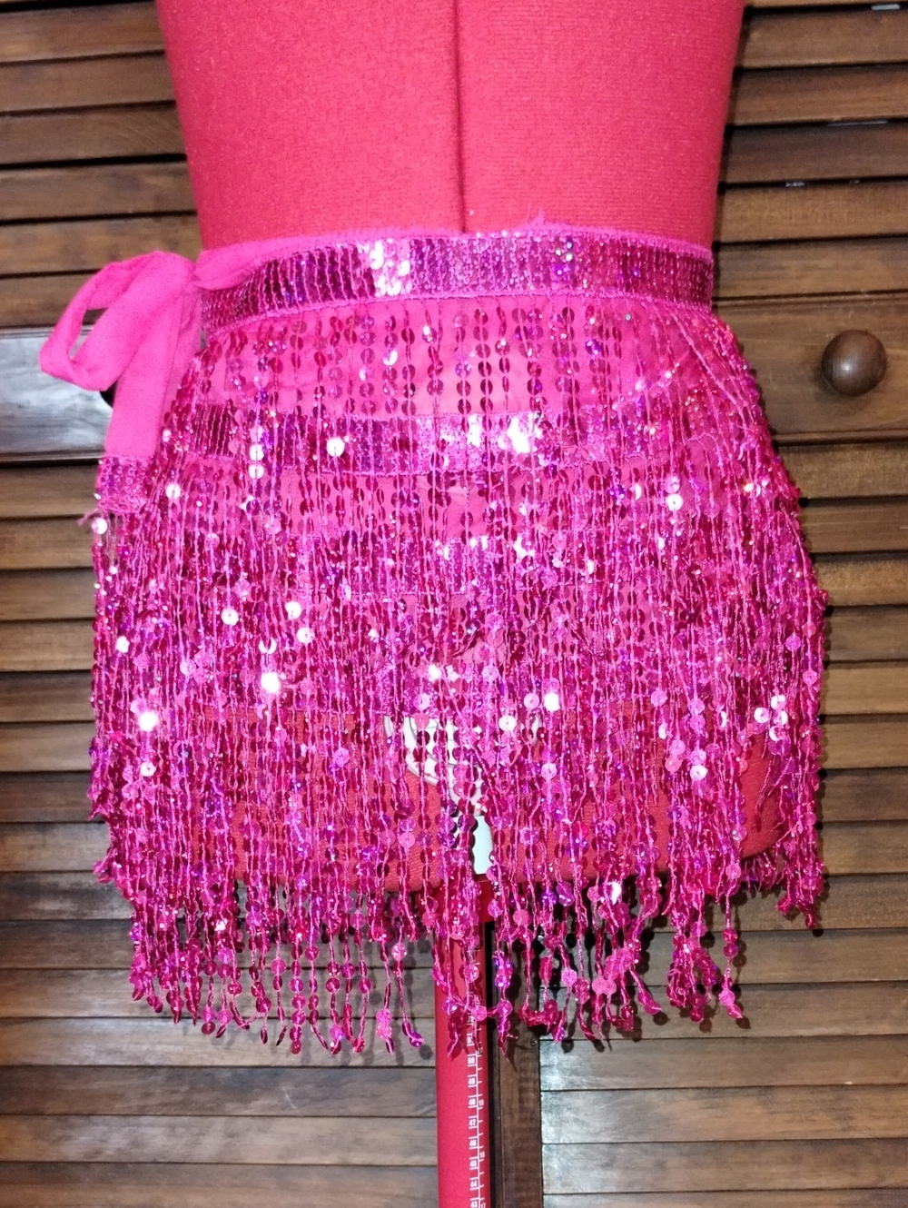 Sequin Fringe Wrap Skirt